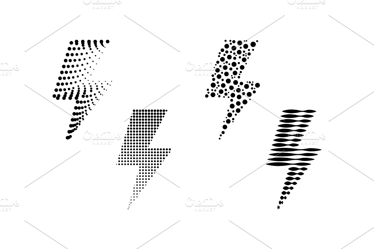 Lightning Bolt Shape Set, an Object Illustration by Design Store (Photo 3 of 3)