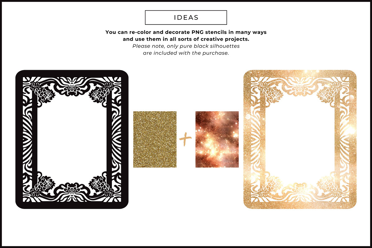 Ornate Frames Black Stencil Clipart, a Shape Add-On by Iconogenic (Photo 3 of 3)