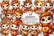 Cute Autumn Little Cat Clipart Set, a Seasonal Illustration by V Design Creator (Thumbnail 1 of 9)