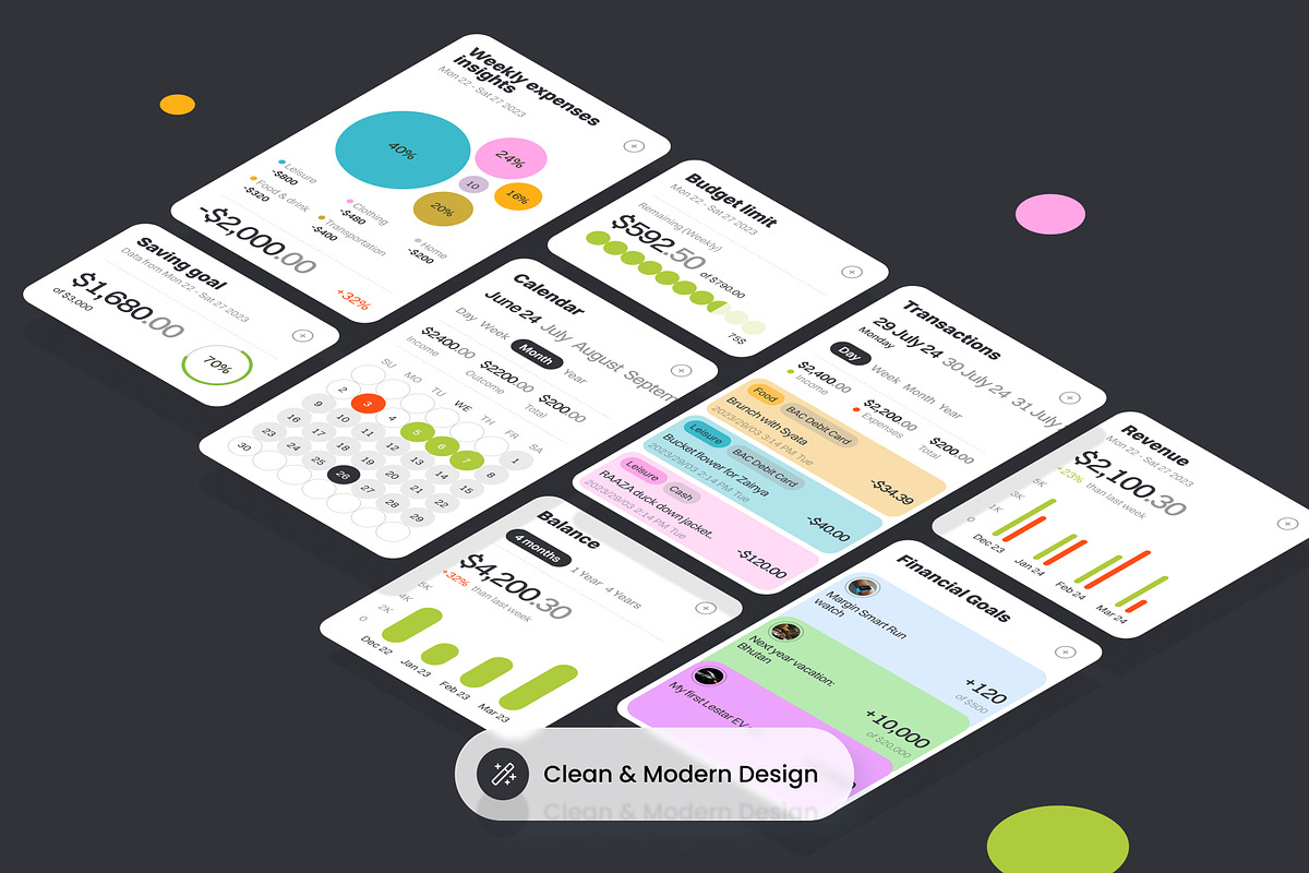 Trax - Finance Cards UI KIT, an UI Kit Template by SLAB! Design (Photo 4 of 4)