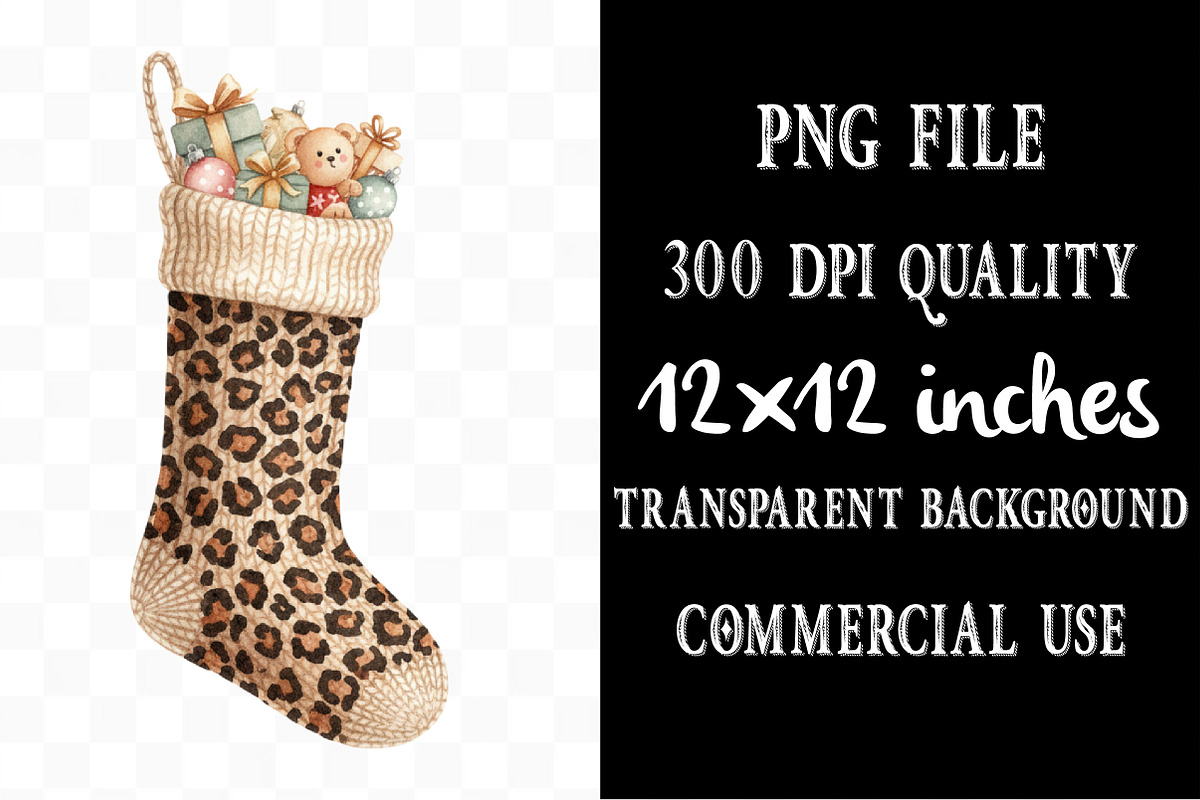 Leopard Print Crochet Christmas PNG, an Illustration by Designking (Photo 4 of 5)