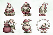 Whimsical Christmas Gnome Clipart, an Illustration by Creative Art (Thumbnail 4 of 9)