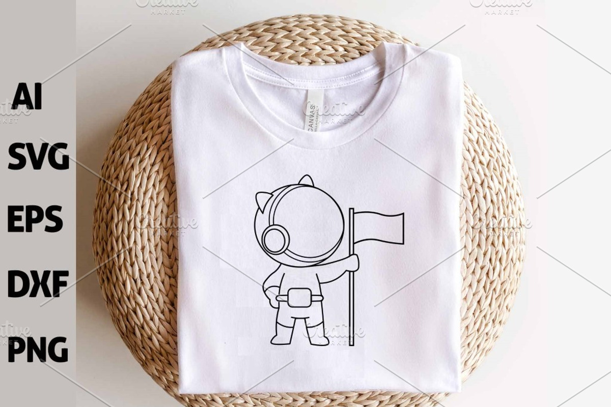 Space Cat, Astronaut Cat Outline, an Animal Illustration by ARTify Illustrations (Photo 4 of 7)