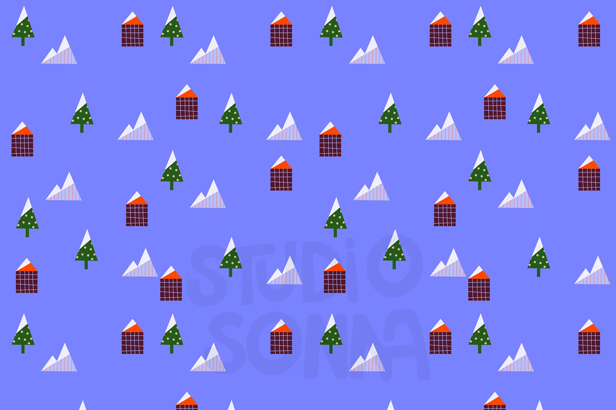 December Houses, a Pattern Graphic by StudioSonna (Photo 1 of 3)