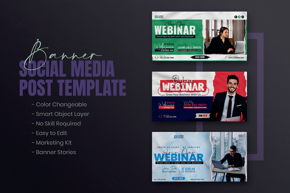 Webinar Social Media Template Bundle, a Social Media Template by Creative_View (Photo 8 of 8)