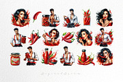 Sexy men & women hot pepper clipart, an Object Graphic by DigitalDream (Thumbnail 2 of 4)