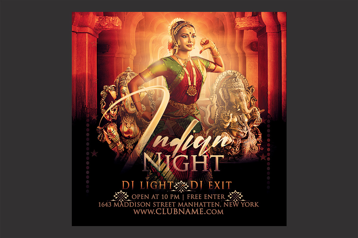 Indian Oriental Party Flyer, a Flyer Template by DSGraphicDesign (Photo 1 of 2)