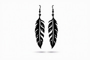 Leaf Earring Silhouette Bundle, a Graphic by balal (Thumbnail 7 of 11)