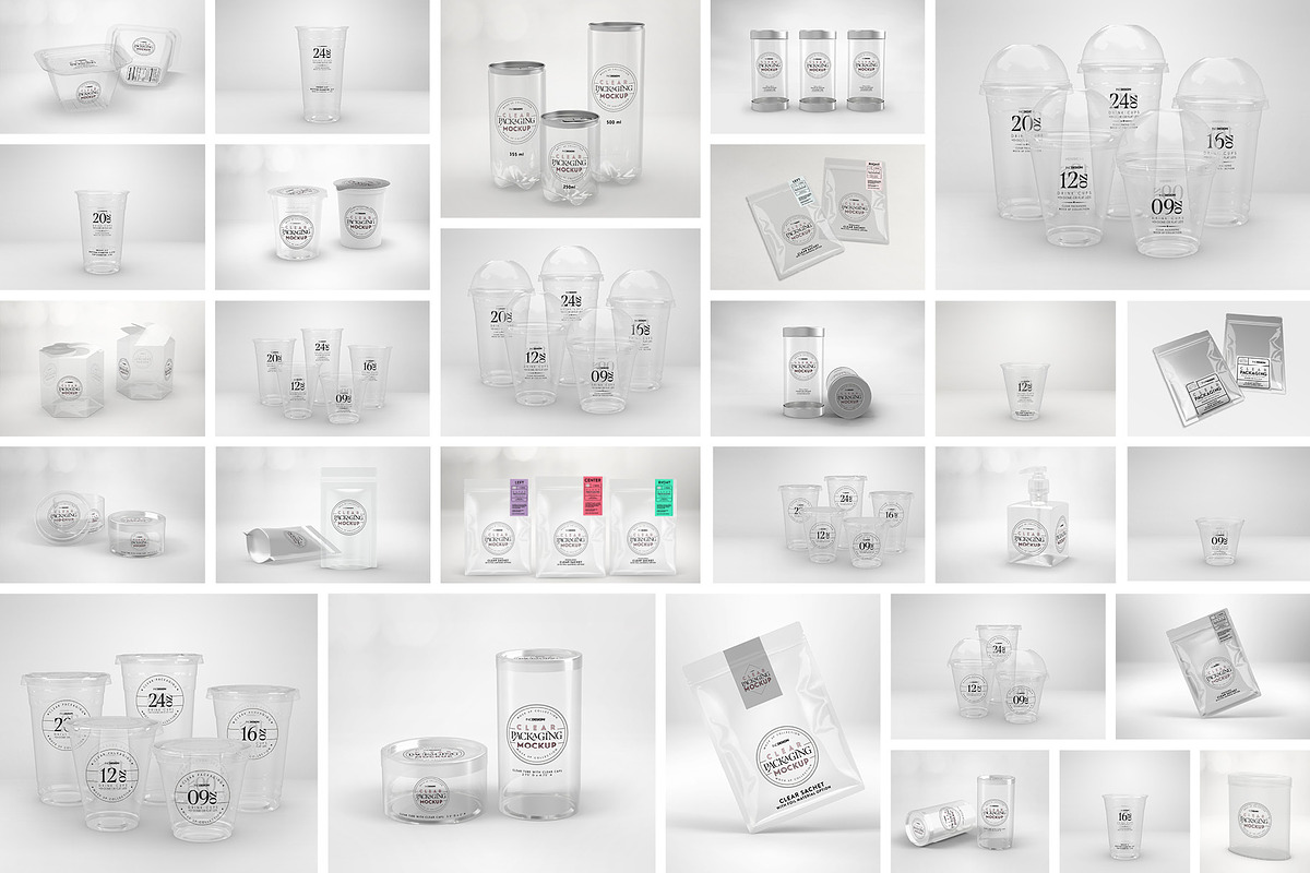 BUNDLE: Clear Packaging Mockups, a Cups & Container Mockup by INCDesign (Photo 5 of 11)