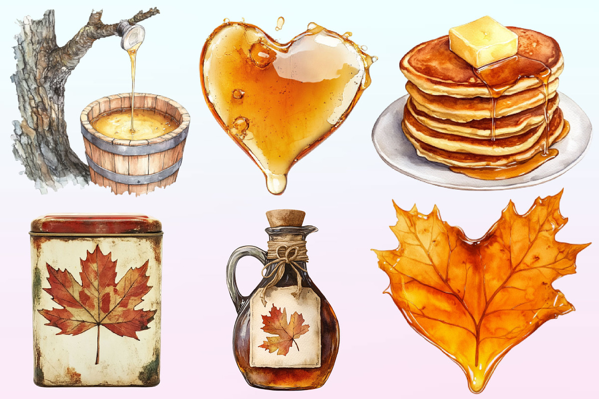 Watercolor Maple Syrup Clipart, a Graphic by CitraGraphics (Photo 3 of 4)