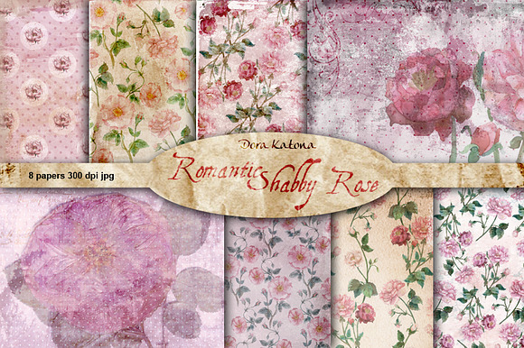 Romantic Shabby Rose Vintage Paper preview 4