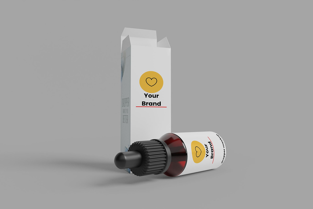 Dropper Bottle Mockup 3d, a Packaging Mockup by DigitAuras (Photo 3 of 4)