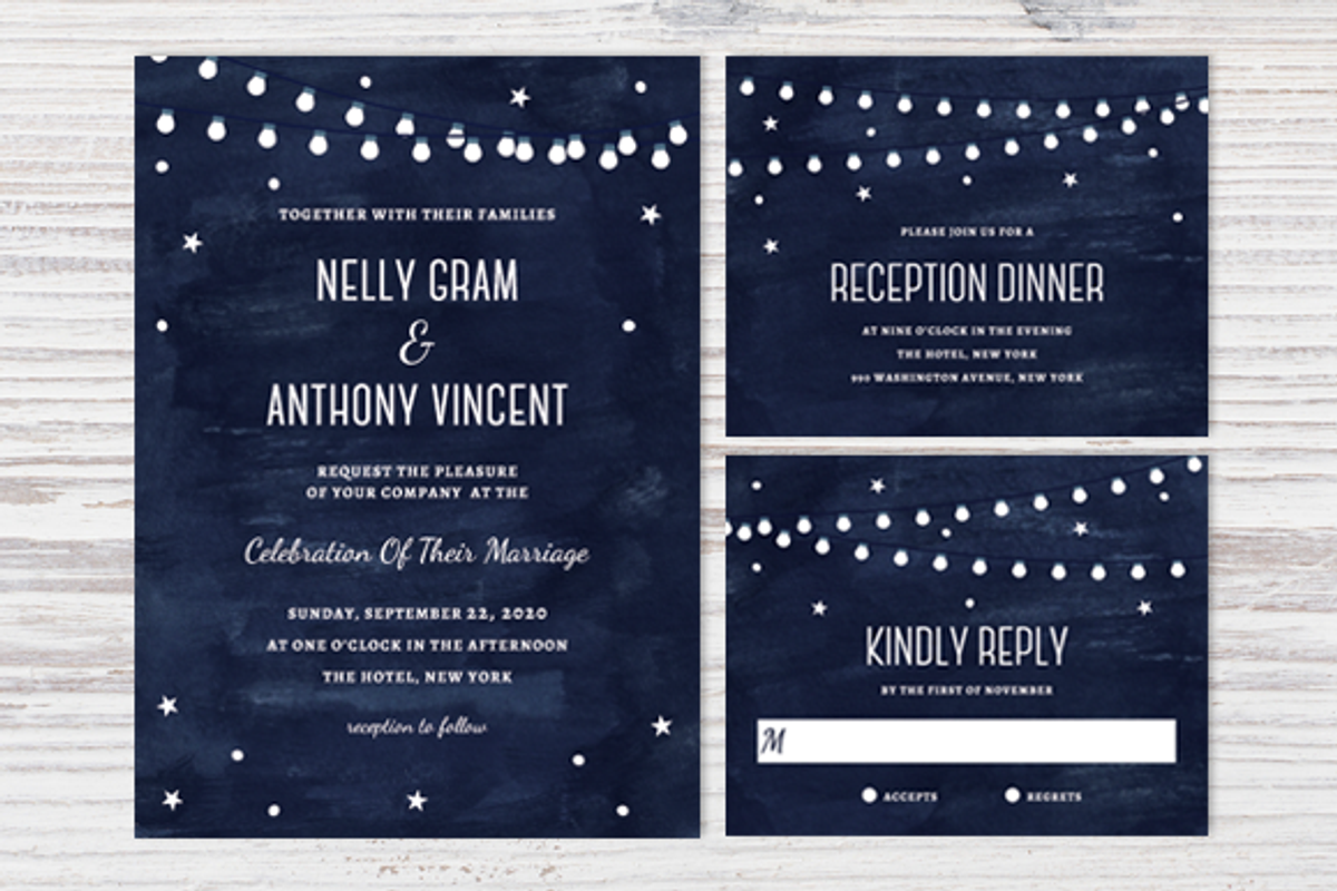 Printable Celestial Wedding Set PSD, an Invitation Template by Pixejoo (Photo 1 of 5)