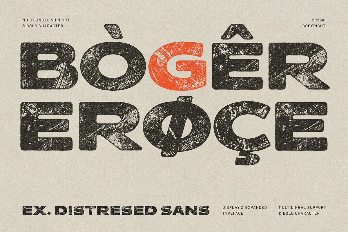 Rushpico - Bold Rough Stamp Font, a Sans Serif Font by Typia Nesia (Photo 3 of 11)