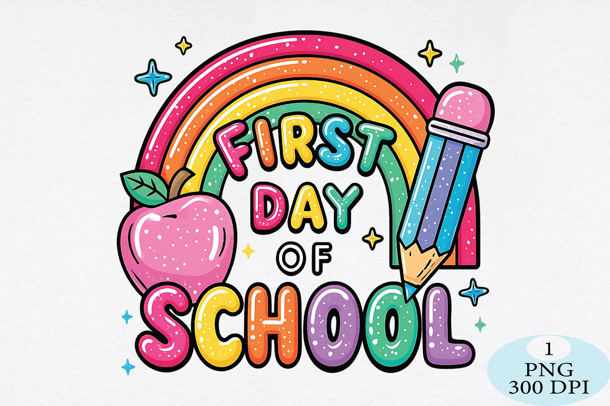 First Day Of School Png, a Seasonal Illustration by Daily.Designs (Photo 1 of 5)