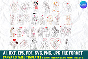 Romantic Line Art Valentine Design, a Pattern Graphic by VectorArtPrintableDesign (Thumbnail 3 of 3)