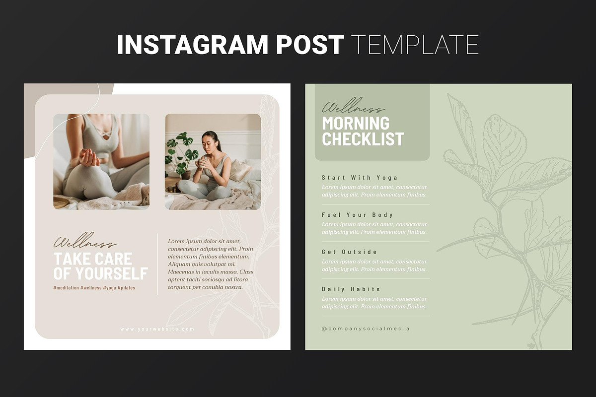 Canva Wellness Instagram Template, a Marketing Template by illycreative (Photo 2 of 12)