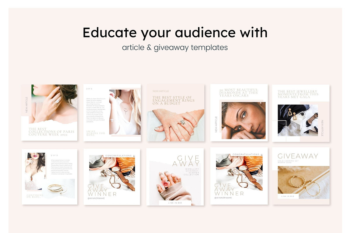 Jewel Instagram Feed Canva Templates, a Social Media Template by Cultive Creative (Photo 9 of 13)