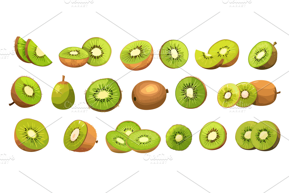 Kiwi fruit. Cartoon fresh ripe juicy, a Food Illustration by Stock-Smart-Start