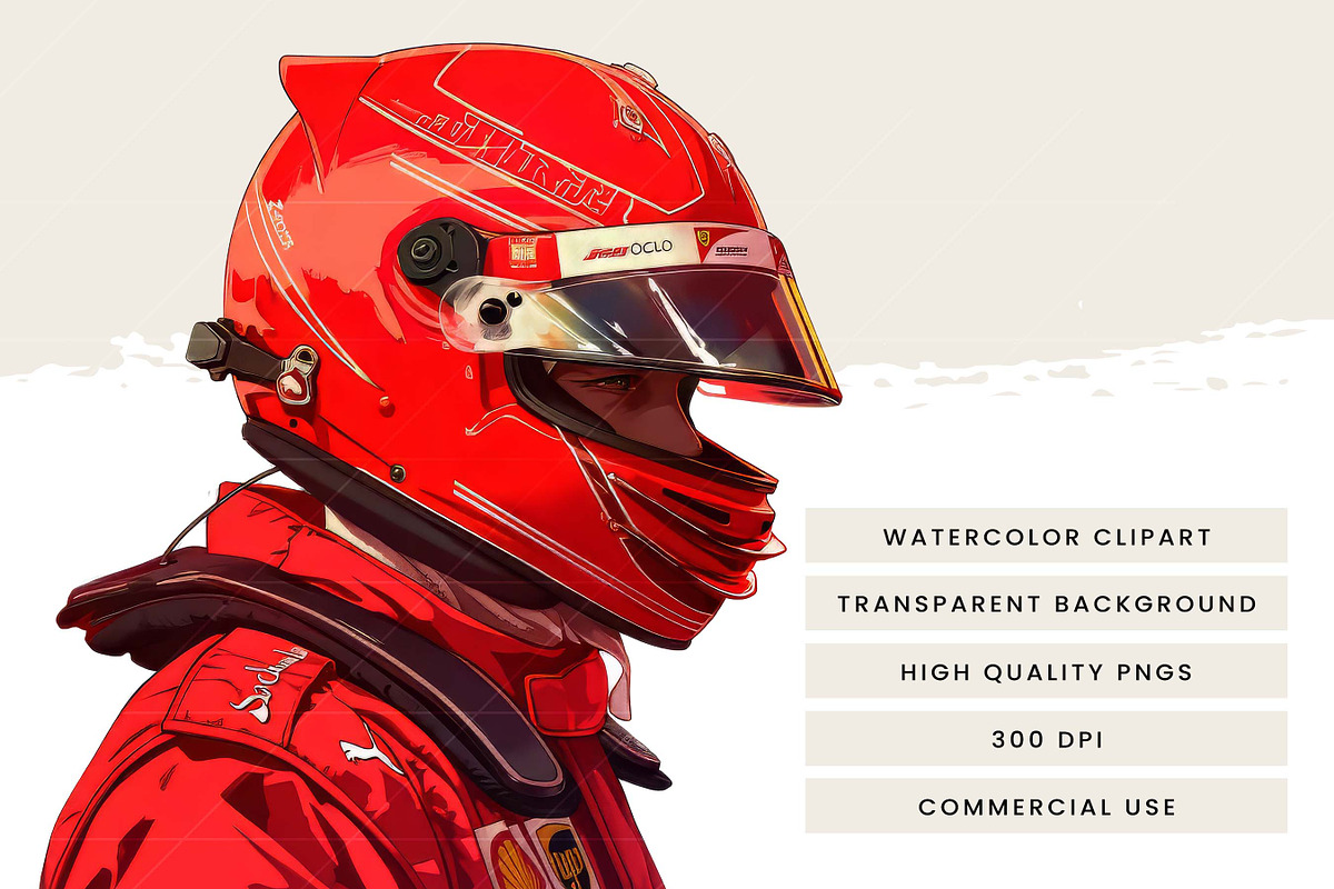 Watercolor Red Racing Sports Clipart, a Sport Illustration by Design Scotch (Photo 7 of 8)