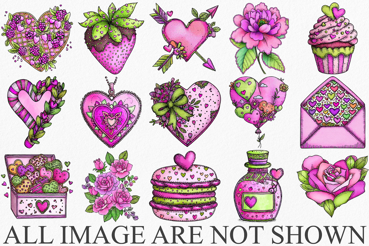 Happy Valentine's Day Clipart Bundle, an Illustration by Canvas Craft (Photo 3 of 6)