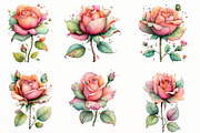 Whimsical rose Clipart, an Illustration by Designworld (Thumbnail 4 of 8)