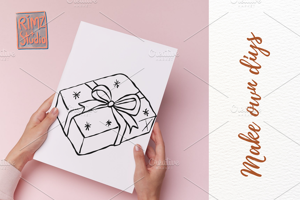 Hand-Drawn Christmas GIFT BOX SVG, an Object Illustration by RimzStudio (Photo 3 of 8)