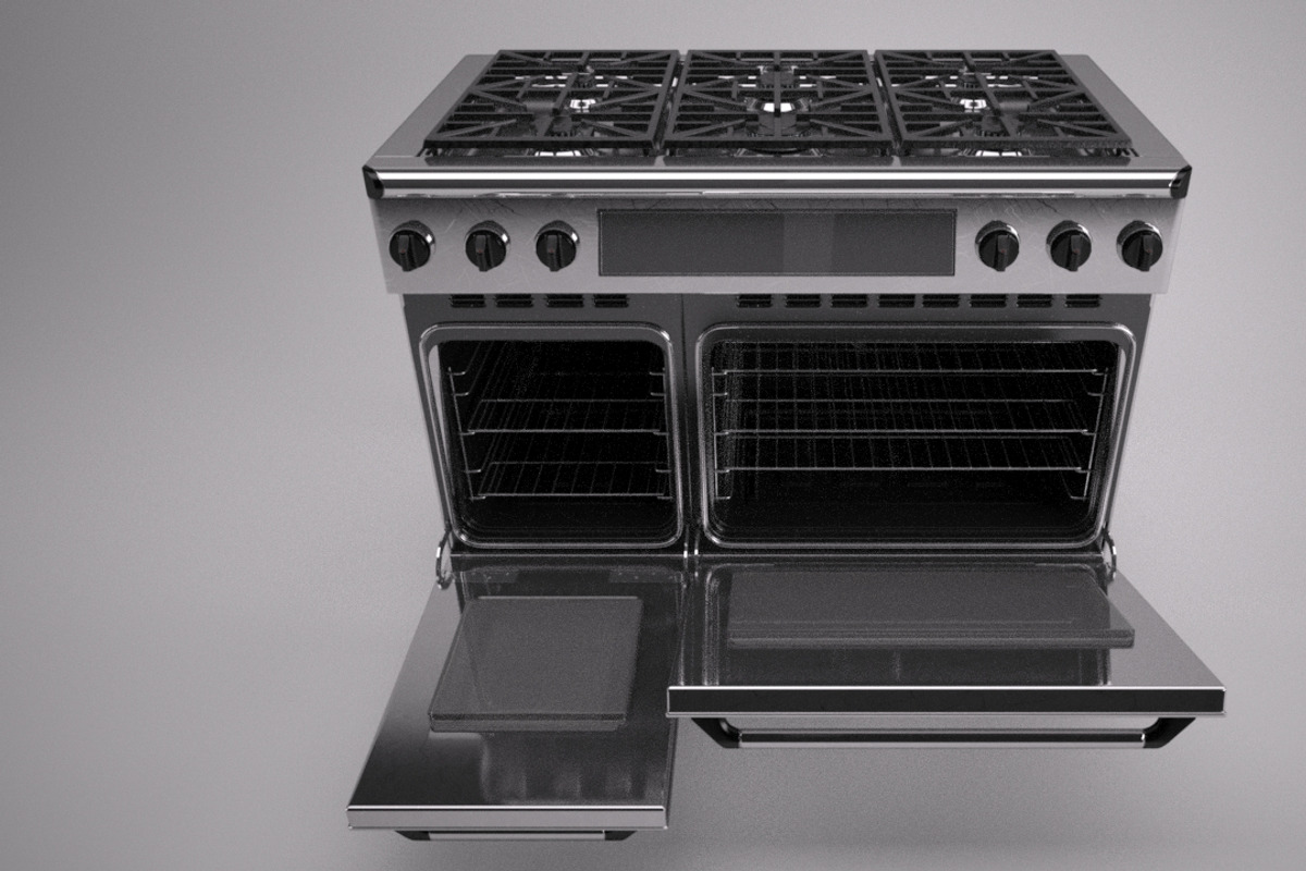 48 inch Gas Range Cooker, a Furniture 3D Model by kjpargeterimages (Photo 7 of 12)