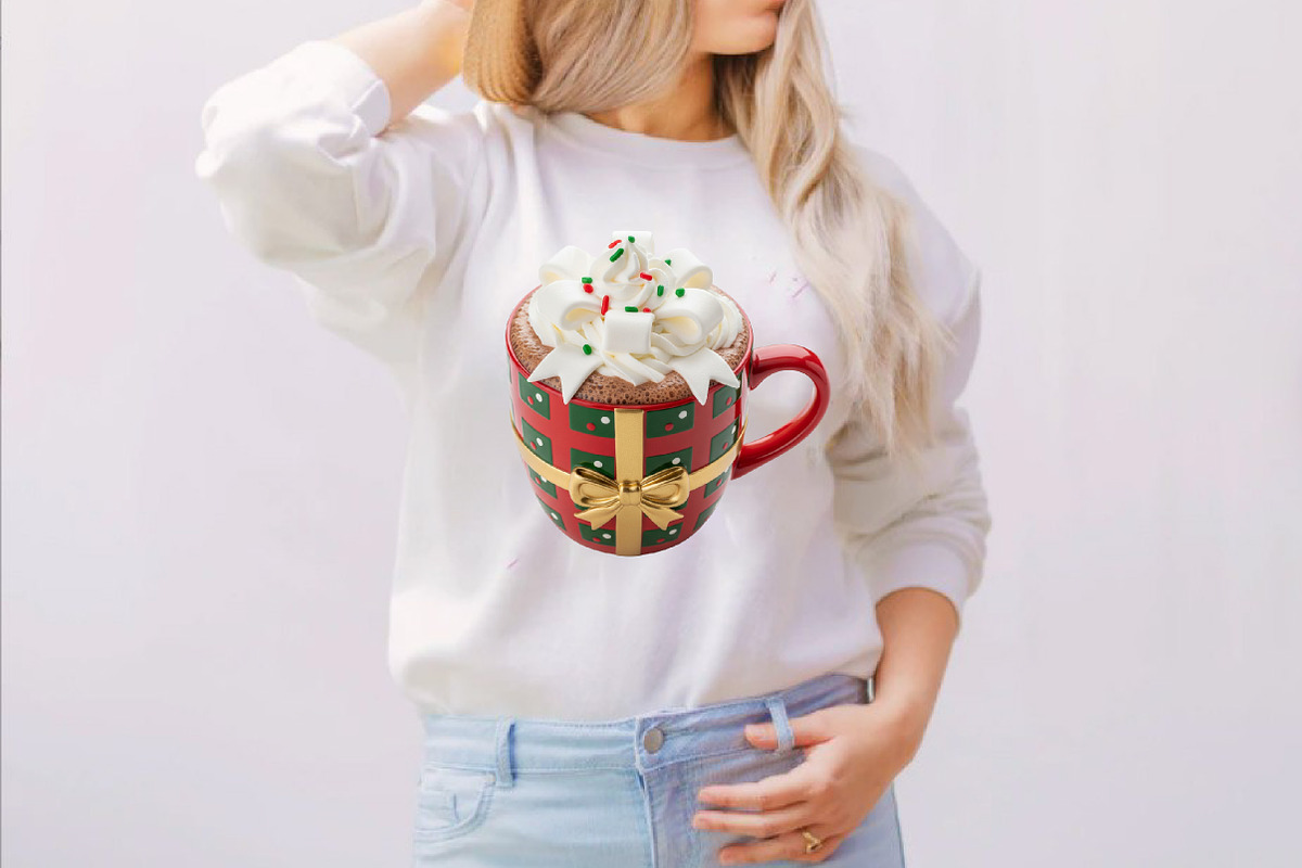 Cute Christmas Hot Cocoa Cup Clipart, an Illustration by SVGArt (Photo 6 of 8)
