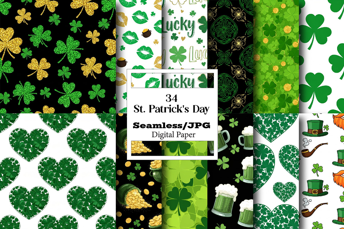 St. Patrick's Day Seamless Patterns, a Pattern Graphic by Wow Magic (Photo 1 of 3)