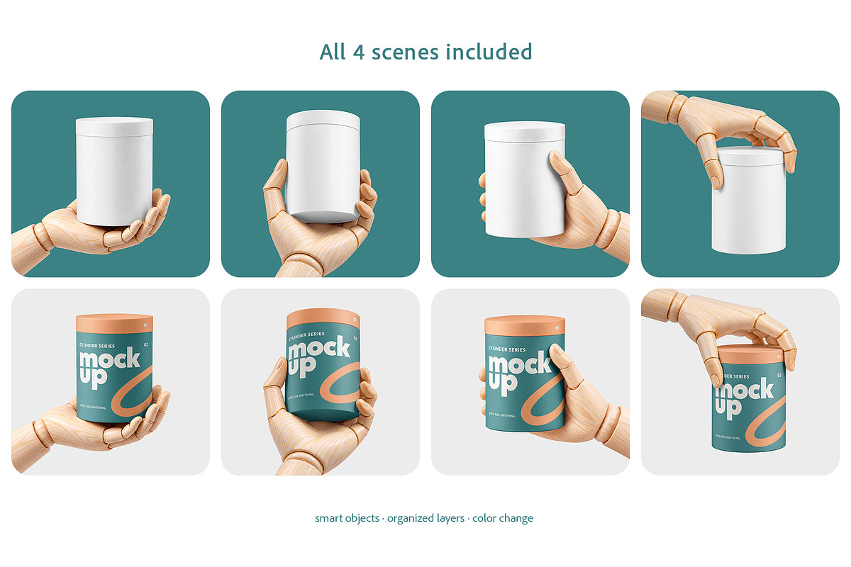 Cylinder Box Branding Mockup Set, a Packaging Mockup by Country4k (Photo 2 of 4)