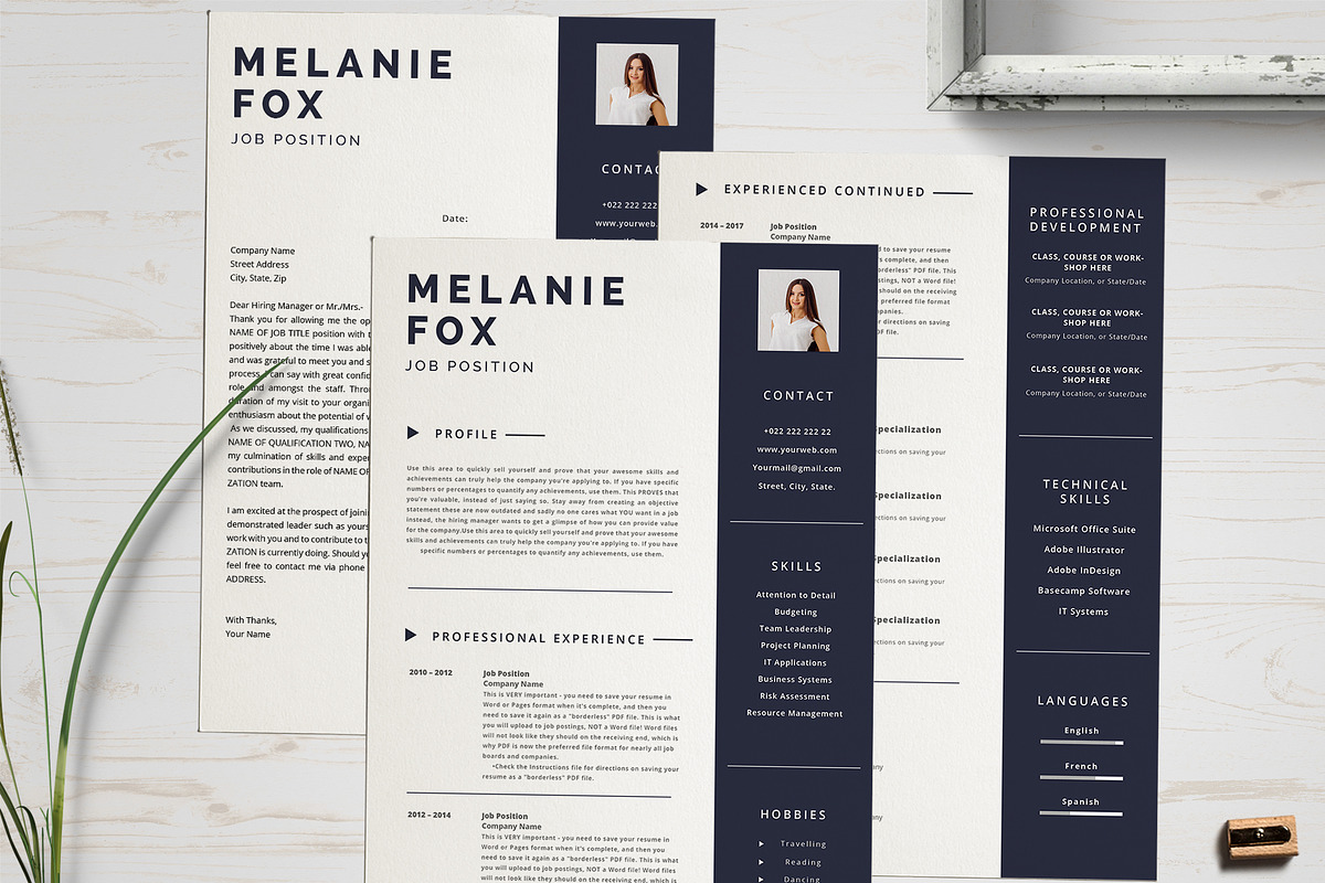 Feminine CV Job Resume Template, a Resume Template by Wow Designs