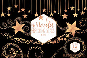Orange Watercolor Star Clipart, an Object Illustration by ClipartBrat Graphics (Thumbnail 2 of 5)