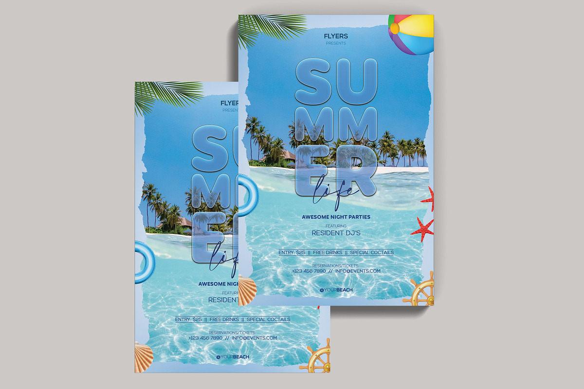 Summer Life PSD Flyer Template, a Flyer Template by Naim Selmani (Photo 3 of 3)