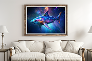 Vibrant Shark Print, an Animal Illustration by ZobaDepot (Thumbnail 2 of 4)