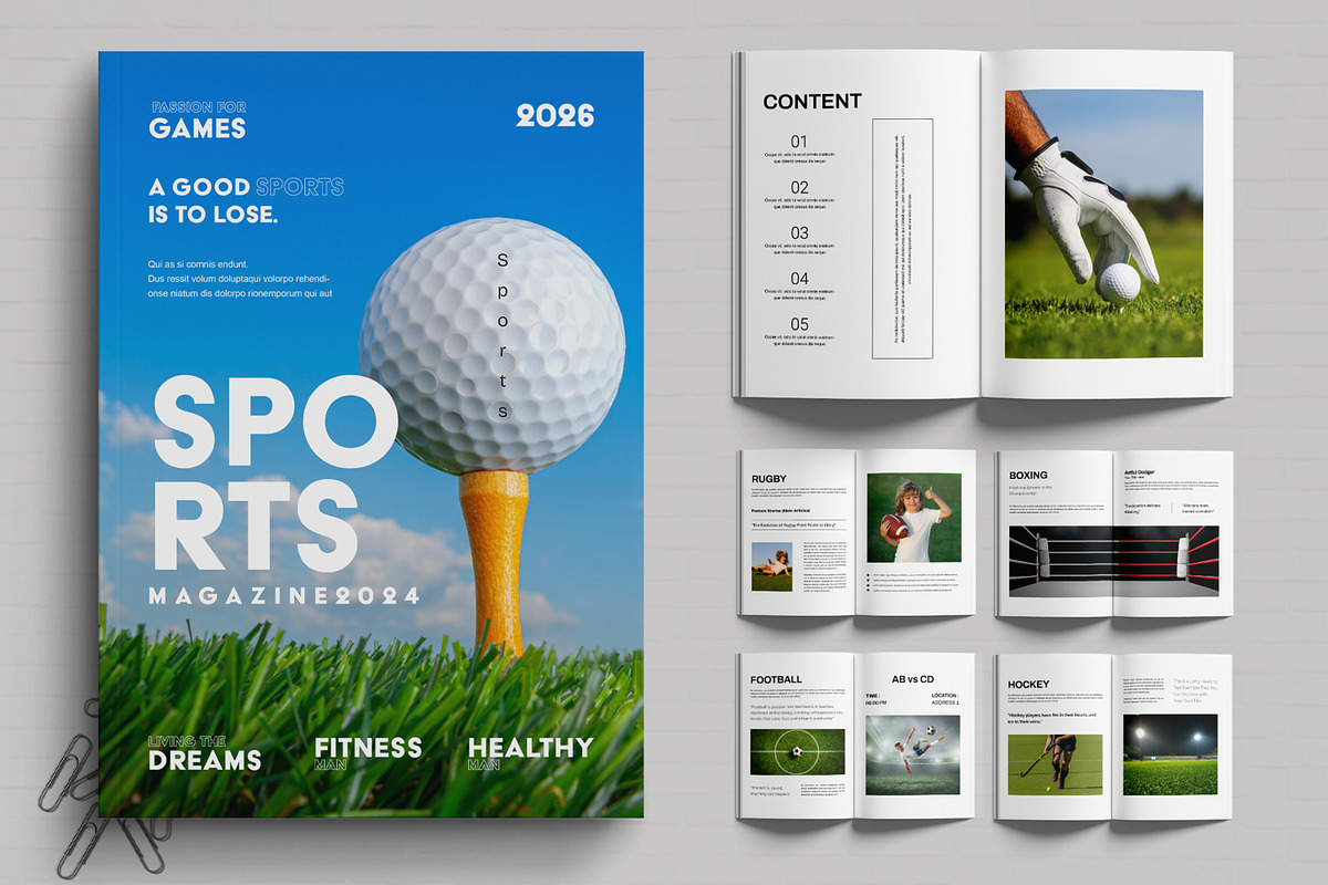 Sports Magazine Design Layout
