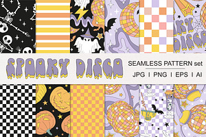 Groovy Halloween Disco Pattern Set