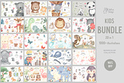 Kids BUNDLE. Watercolor, an Animal Illustration by OlliArtDesign (Thumbnail 2 of 22)
