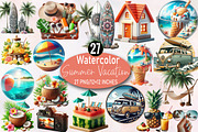 Summer Vacation Sublimation Clipart, an Illustration by SVGArt (Thumbnail 1 of 8)