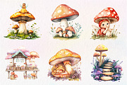 Watercolor Cute Magic Fairy Mushroom, an Illustration by CreationArt (Thumbnail 9 of 9)