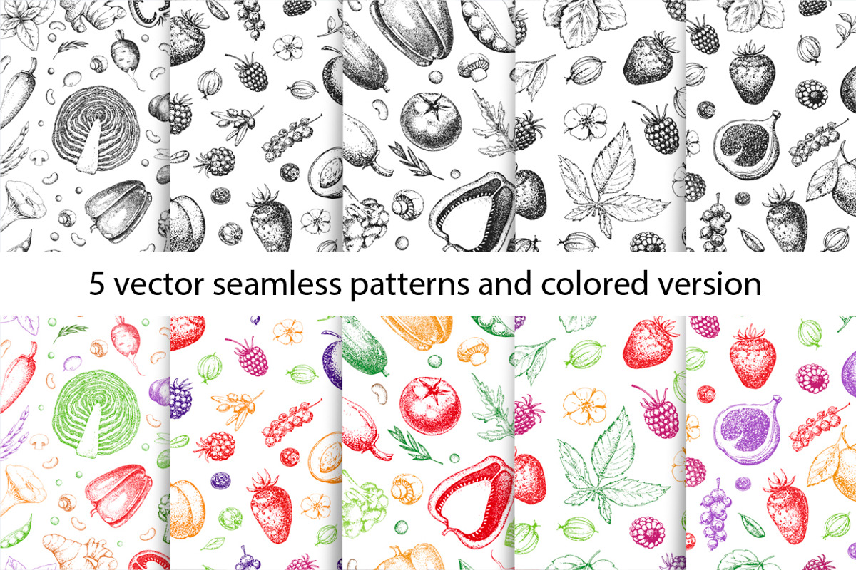Hand drawn vegetables and fruit, a Decorative Illustration by Ulafant (Photo 14 of 25)