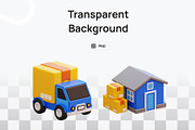3D Delivery Icon Set for Web & App, a 3D by graficonstuff (Thumbnail 3 of 4)