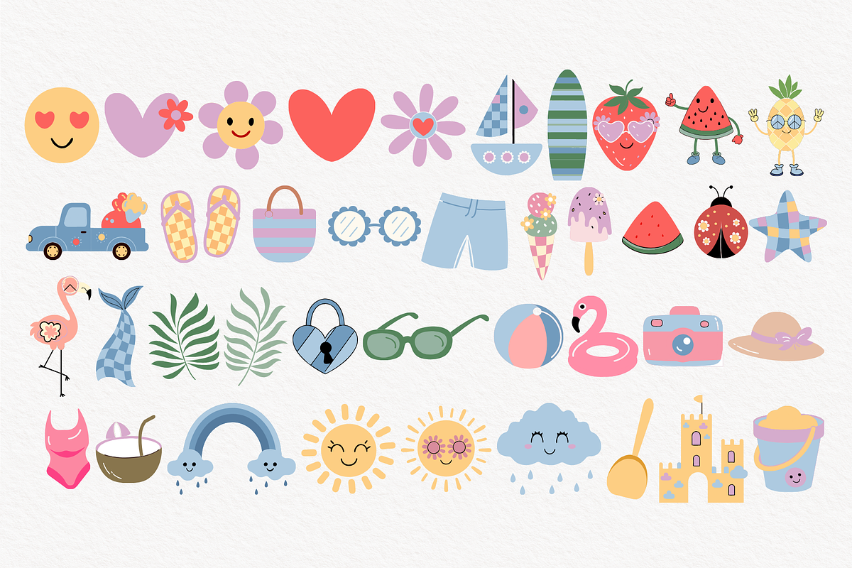 Groovy Summer SVG Bundle, an Illustration by TatiMockup (Photo 2 of 5)