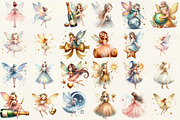 New Year Fairy Girls Clipart, an Illustration by DreamCafeArt (Thumbnail 2 of 6)