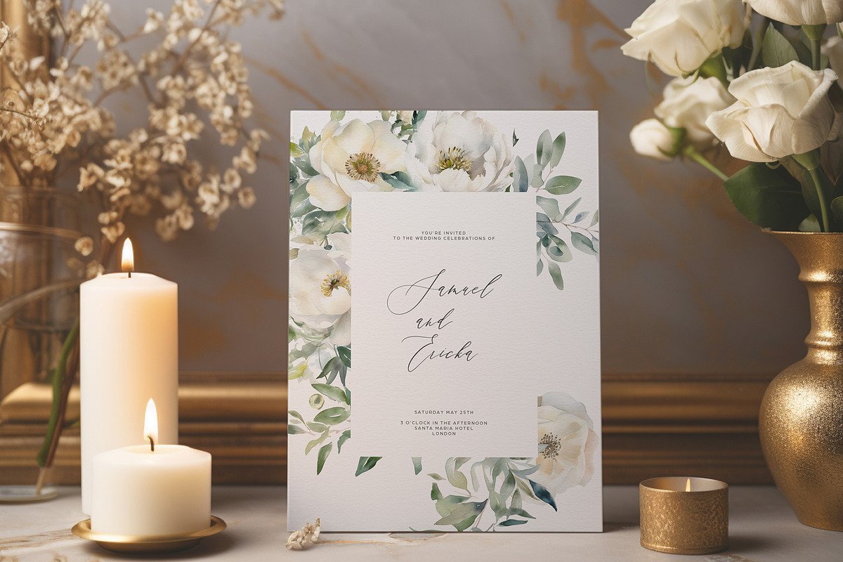 White and Cream Peonies and Roses, a Decorative Illustration by Twigs and Twine (Photo 6 of 6)