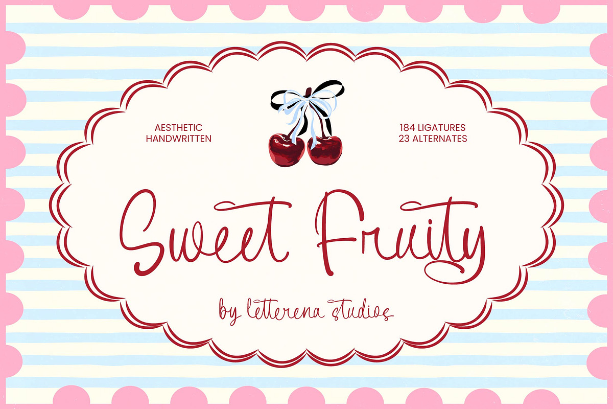 Sweet Fruity Aesthetic Handwritten, a Script Font by Letterena Studios Script (Photo 1 of 10)