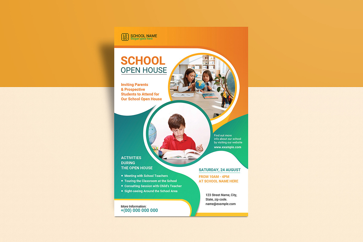 School Open House Flyer, a Flyer Template by retrographix (Photo 5 of 5)
