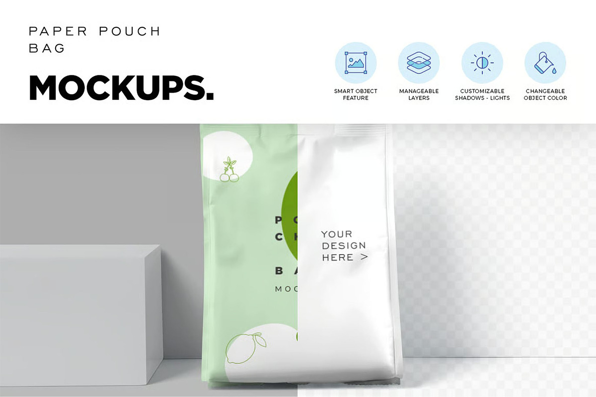 Tea Pouch Mockup, a Packaging Mockup by megostudi0 (Photo 2 of 7)