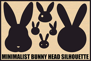 Cute Minimal Bunny Head Bundle, an Illustration by hafijul