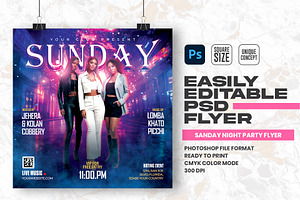 Sunday Party Flyer Design Template, a Flyer Template by Shajib Shikder
